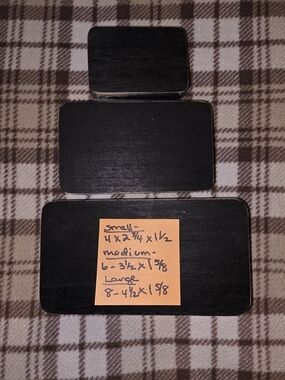 Set of 3 Black Wooden Decor Rectangle Blocks